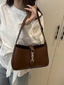 高品质超大女士户外休闲单肩腋下包，全新设计，简约而不失优雅复古小众便携高档户外休闲法棍包，时尚、优雅、简约、个性、多用途、经典，适合通勤、办公、约会、日常使用、购物、下午茶