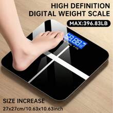 Black Digital Scale, Featuring A High-Definition LCD Screen And Temperature Display (With The Option To Switch Between Kilograms And Pounds), Offers An Ultra-Wide Platform And High-Precision Electronic Weighing - Black - View 9