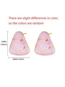1 par de brincos triangulares esmaltados coloridos para mulheres, banhados a ouro, brincos geométricos de aço inoxidável, joias para piercing