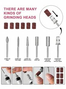 14pcs Nail Care Set: UV/LED Nail Lamp (USB Powered), Polishing Strips, Nail Drill, Sanding Bands, Nail Brushes, Double-Ended Cuticle Pusher, Buffing Block, Manicure Tool Kit, Suitable For Beginners And Home Nail Salons - Multicolor - View 4