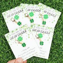 5pcs/10pcs Four - Leaf Clover Keychain, Lucky Keychain, With "You Are My Lucky Charm" Inspirational Cards, Lucky S For Birthday, Friendship, Back-To-School, St. Patrick's Day, Bag Charms Car Accessories Cute Goth Y2k Halloween Accessories Teachers Day Christmas Gift Ideas Bag Lanyards With Id Holder