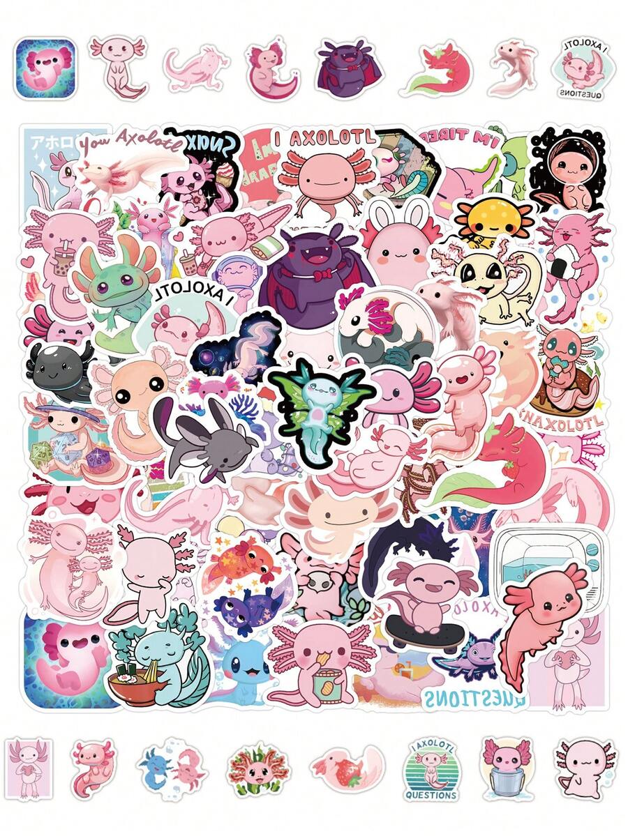 Cute Cartoon Salamander Drawing Sticker Cartoon Anime Figure Newt Salamander Cynops Orientalis Salamandrid Image Stickers Manual DIY Puzzle Paster Mini-Game Waterproof Sticker Festival Gifts Party Gifts A Birthday Present Luggage Notebook Computer Mobile Phone Decoration Sticker New HOT Figures Water Bottle Stickers Games