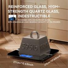 Black Digital Scale, Featuring A High-Definition LCD Screen And Temperature Display (With The Option To Switch Between Kilograms And Pounds), Offers An Ultra-Wide Platform And High-Precision Electronic Weighing - Black - View 3