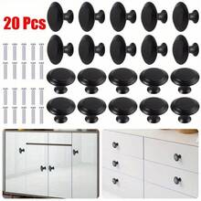 20 قطعة مقابض خزانة من الستانلس ستيل ذات لمسة - سهلة التركيب، مقابض أبواب دائرية، مناسبة لخزائن المطبخ والحمام - متعدد الألوان - مشاهدة 2