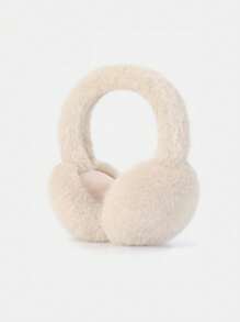 1pc Solid Color Long Rabbit Fur Earmuffs, Kids Foldable Plush Earmuffs For Girls Boy, Cute Winter Warm Ear Protection, Anti-Freezing Ear Warmer, Ear Defenders Kids, Earmuffs - Solid Color Plush Earmuffs - View 7
