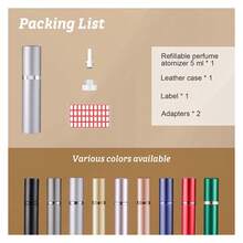 Perfume Atomizer Refillable, 5ML Travel Spray Bottle, Portable Fragrances Scent Dispenser For Women Men Travel Silver