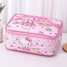 Sanrio 1 szt. Torba na lunch z motywem kreskówki Sanrio, Kuromi, Hello Kitty, My Melody, wielokrotnego użytku, składana, przenośna, odpowiednia do szkoły, pracy, pikniku, na zewnątrz, z powrotem do szkoły