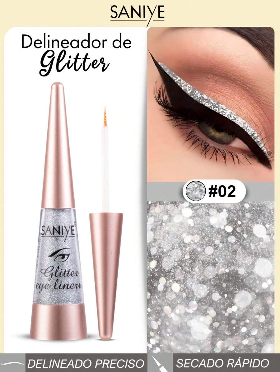 SANIYE Glitter Liquid Eyeliner M270 - 銀色 - 查看 1