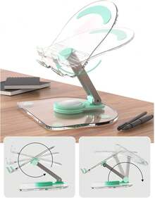 360° Rotation Tablet Desktop Stand, Suitable For Tablets And Cell Phones. - Clear - View 5
