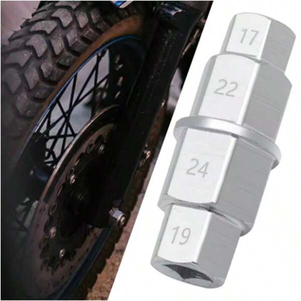 Silver Hexagon Hole Decoupling Wrench Tool Set For Motorcycle Front Wheel Hub Disassembly And Installation