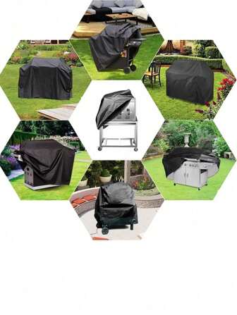 Robuuste, waterdichte stofhoes voor buiten, anti-UV barbecuehoes, weerbestendig en scheurvast met klittenbandsluiting, geschikt voor verschillende soorten grills