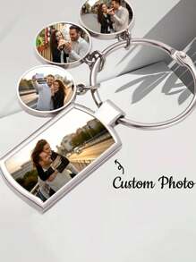 Personalised Keyring, Photo Keychain, Customized With Any Picture, Photo On Keyring, Keepsake Metal Key Ring With Giftbox
