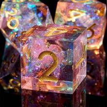 Lightweight Portable RPG Dice Set, Dual Color Glossy Sharp Edge Resin Dice Set - Multicolor - View 5