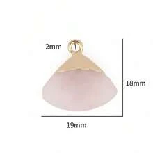 1 件天然石粉红石英水晶吊坠镀金心形水滴形吊坠项链女式时尚珠宝配饰 - 吊墜 - 查看 10