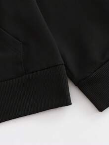 1pc Tween Boys' Casual Simple Letter Printed Hooded Jacket Long Sleeve Sweatshirt Clothes For Boys Autumn And Winter Loose Fit Suitable For Autumn/Winter, Young Student Wear