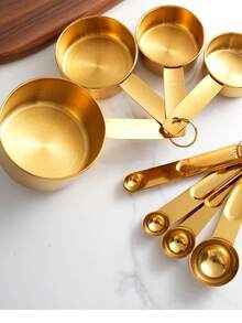 4 件/8 件不锈钢量杯套装，多件套厨房测量工具，用于烹饪和烘焙，测量干性成分和液体