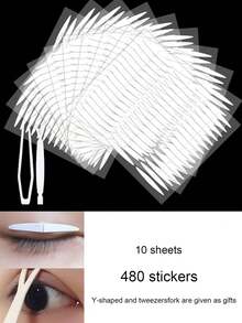Eyelid Tape, 480 Pieces Double Eyelid Sticknaturally Invisible Double Eyelid Tapeeyelid Lift Strip,Makeup,Cheap,Room Decor,Vanity,Travel,Bedroom,Makeup Accessories,Cheap,Stocking Stuffers,Makeup,Makeup Tools,Cheap Stuff,Gifts,Gifts For Women,Christmas Gifts - White - View 2