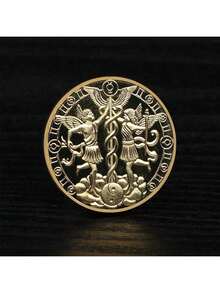 12枚十二生肖纪念币配亚克力展示盒 - 镀金收藏币，全金属材质，生日、圣诞节、万圣节的完美礼物