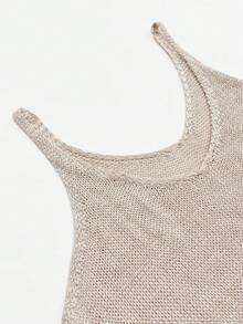 女士纯色简约褶饰吊带背心 - 香檳色 - 查看 7