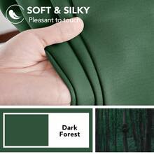 2 Pcs Blackout Curtains – Simple Strap Style, Thick Blackout Fabric, Suitable For Sunshade And Heat Insulation In Multiple Scenes - Màu xanh lá cây đậm - Xem 7