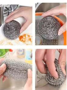 30g Stainless Steel Scouring Pad, Multi-Functional Cleaning Ball For Kitchen, Essential Household Cleaning Tool For Outdoor/BBQ Cleaning, 2-In-1 Sponge And Cleaning Ball