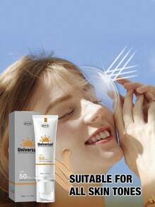 Crema solar facial con color FPS 50, hidratante y no grasa, con protección UVA/UVB, resistente al agua, apta para todo tipo de piel, tamaño de viaje.