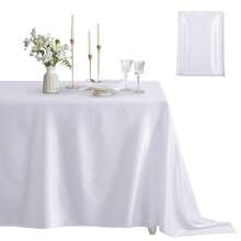 1 PC Ruisita Satin Party Table Cover Wedding Rectangle Bright Silk Smooth Fabric Tablecloth Decor For Wedding Banquet Christmas Party Table Decoration,