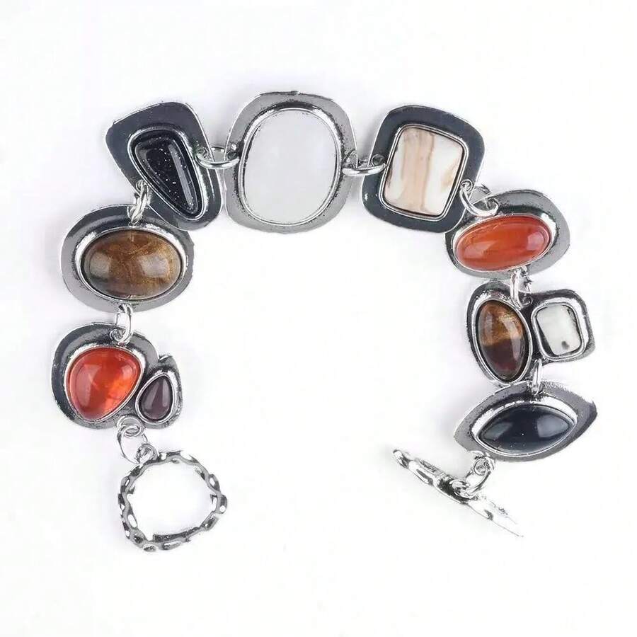 A New Women's Minimalist Design Bracelet With Fashionable Colorful Natural Stone Bracelet Suitable For Daily Wear