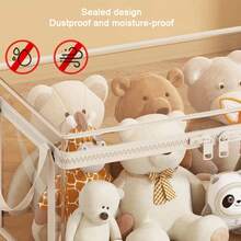 Transparent Children's Toy Storage Basket Large Size Toy Storage Bag Large Capacity Household Multifunctional Storage Basket New - màu be - cỡ M - Xem 7