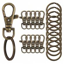 20 piezas de ganchos giratorios metálicos y anillos para llavero para accesorios de fabricación de joyas y llaves - Juego de llaveros giratorios. - Ver 10