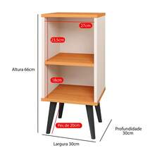 Bedside Table With Niche, Toothpick Legs, Retro Charming Bedroom Bed - Off White - Xem 5