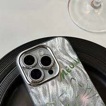 Funda para teléfono Funda elegante para teléfono (1 unidad) compatible con varios modelos, incluyendo 11, XS, 12, 13, 14, 15 y 16. Diseño adorable confeccionado en lana fina con bordes suaves, degradados, perforaciones modernas y agarre antideslizante. Ideal para parejas. - Blanco - Ver 6