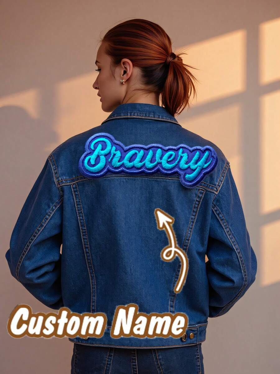 Custom Embroidered Name Patches,Custom You Name Personalized Name, Versatile Name Patch,Personalized Iron On/Sew On Patch For Jackets, Mom Gifts Custom Embroidered Name Patches,Ideal Gifts For Him,Ideal Gifts For Her,Her,Boyfriend,Girlfriend,Family,Friends,Classmate, Bestie,Applies To Diy Patch For Jackets, Hats,Backpack, Pants,Jacket Vest Costume Badge,Back To School - Màu be - Xem 1