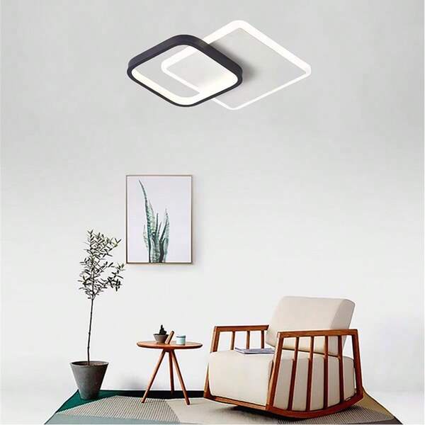 Nordische einfache Wandlampe mit Flur Dekor, moderne kreative rechteckige LED Deckenlampe für Wohnzimmer, Restaurant, Metall, luxuriöse Wandleuchte, Deckenleuchte für Hotel, Villa, Zuhause, schwarz-weiße, LED-Lampe, Ladendekoration, Beleuchtungselemente 85-260V, breiter Druck, Decke, Licht mit einstellbarer Beleuchtung, neuer chinesischer Stil, Innenraum, goldener Hintergrund, Wandbeleuchtung, Dekorationen, energiesparende warme Lichtlampe