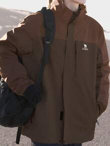 CAMEL CROWN Outdoor Three-In-One Detachable Waterproof Breathable Plush Down Jacket - Brick Stone Brown Redwood Brown - View 2