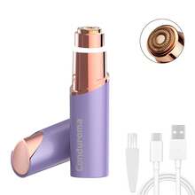 Conduroma Kanduro Ma 女士面部脱毛器,电动无痛可充电面部脱毛仪,适用于面部、唇部、下巴,配备双圆形刀片和内置 LED 灯 - 彩色 - 查看 11