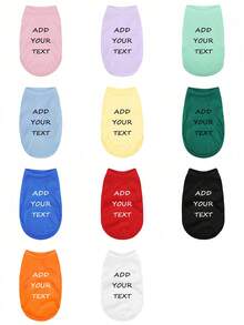 [Customized]Pet Clothing, Cat/Dog Vest & T-Shirt, Comfortable Breathable Cute Design With Heat Transfer Printing, Please Specify The Text And Numbers You Want To Add When Placing The Order!,Pet Supplies,2025 Halloween Accessories,Personalized With Pet's Name