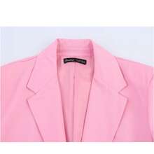 1pc Solid Color Polyester Button Pocket Office Casual Shirt, Autumn/Winter