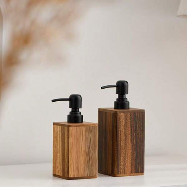 زجاجة خشبية صلبة لتوزيع المرطبات بضغط اليد، زجاجة معقم اليدين، ديكور هدية للعودة إلى المدرسة