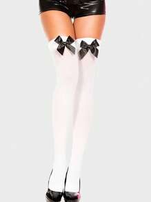 Bowknot Design Simple Knee-High Socks, Y2K