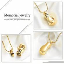 Boxing Glove Shape Stainless Steel Ashes Keepsake Cremation Jewelry For Ash Cool Cremation Pendants For Ashes Cremation Necklace - Gloves - View 3