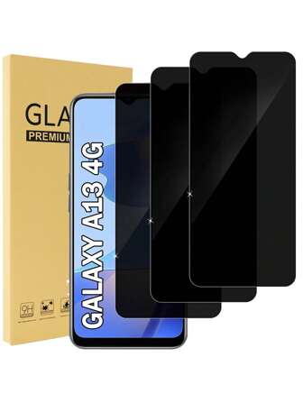 3 件隐私屏幕保护膜适用于三星 Galaxy A05/A05S/A06/A14/A15/A22/A23/A25/A32/A34/A35/A36/A50/A51/A52/A53/A54/A55 - 防窥钢化玻璃，9H 硬度，超高清，防刮擦，无气泡且易于安装防水防震防摔防摔防指纹全覆盖