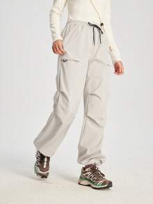 TECTOP 女士户外保暖裤，防风、保暖、透气、防水，弹性腰带，2个大口袋，适合滑雪和徒步旅行，图案随机发货，冬季款