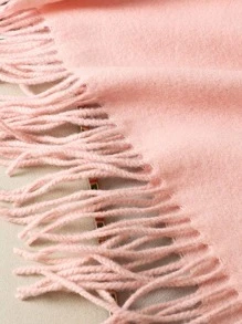 1pc Women's Minimalist Solid Color Faux Cashmere Scarf, Suitable For Seasonal Transition, Daily Wear, Windproof And Warm, New Year Gift - Baby Pink - View 6