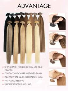 50 Strands U-Tip Hair Extensions 100% Real Human Hair Remy Quality Keratin Hot Fusion Straight Natural Soft Black Brown Blonde Highlights 12/16/20 Inch 30g Per Pack For Women All Ethnicities, Versatile Hair Styling | Natural Appearance | Highlighted Hair Strands, Hair Accessories