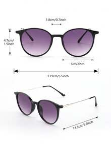 1 件女士金属圆形全框有色镜片个性化百搭休闲优雅生活时尚眼镜适合度假装、驾驶、音乐节、户外休闲活动、街拍适合所有脸型圆形色调 - 彩色 - 查看 7