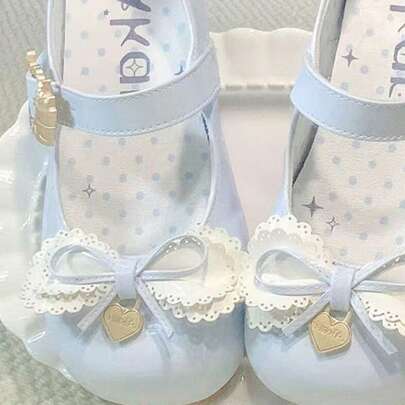 Dopaminschuhe Schleife Lolita Schuhe Low Heels