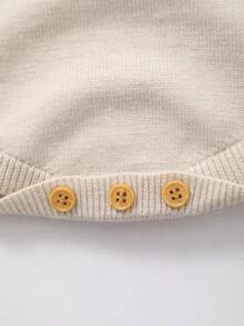 Baby Girl Raglan Sleeve Bodysuit With 3D Sheep Decor - Beige - View 7