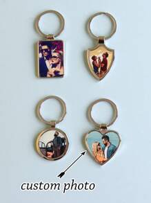 定制 1 件照片和文字钥匙扣、个性化亚克力钥匙扣、定制情侣钥匙扣、照片钥匙圈、情人节、生日礼物、周年纪念日、情侣礼物、色彩鲜艳、可爱、迷人、有趣、卡哇伊、Y2K、时尚、男女通用 - 彩色 - 查看 3