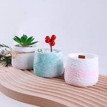 1pc Taper Candle Cup Silicone Mold, Moon Texture Modeling Cement Plaster Resin Casting Home Decoration, Window Sill Potted Plant, Succulent Tablescape, For DIY Christmas And Easter Candle Holders, Creative Gifts, Crafts Molds